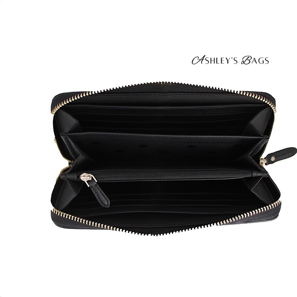 Kate Spade Ella Pebbled Leather Large Continental Wallet In Black - Picture 4 of 4